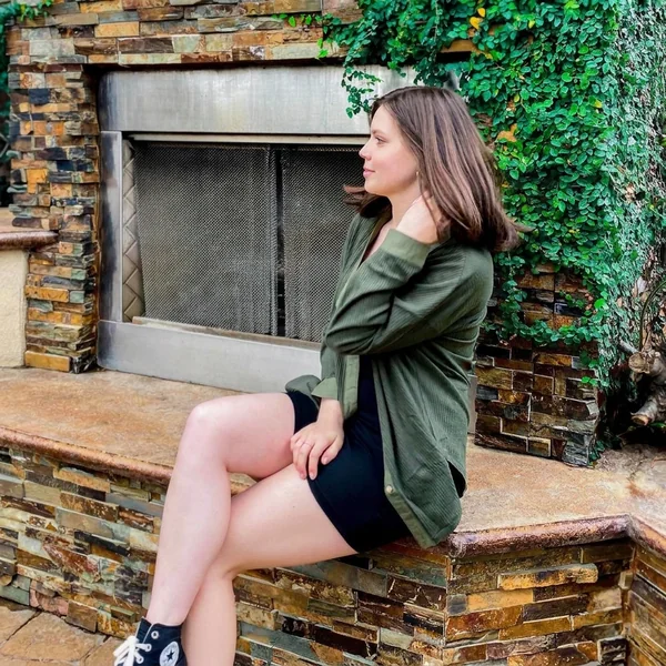 Olive Ribbed Shacket with Black Romper