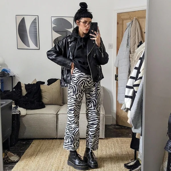 Zebra Print Biker Leather Grunge