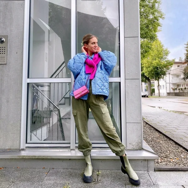 Quilted Jacket & Olive Cargo Pants
