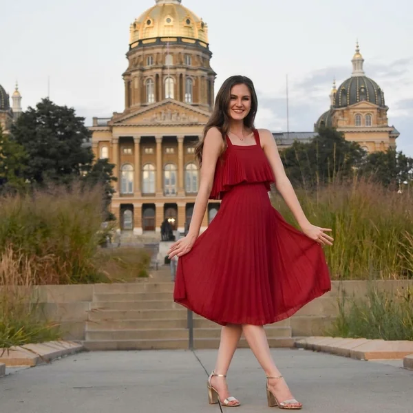 Burgundy Pleated Midi Dress