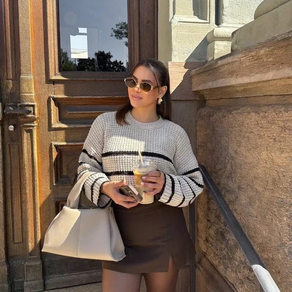 Striped Knit Sweater and Mini Skirt