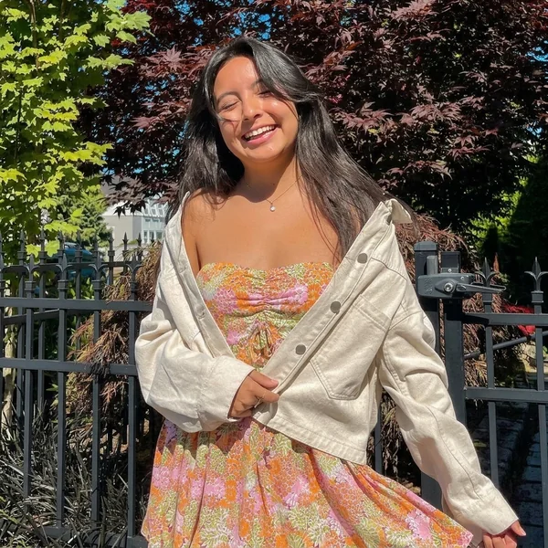 Floral Mini Dress & Denim Jacket