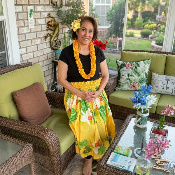 Hawaiian Floral Paʻu Skirt Set